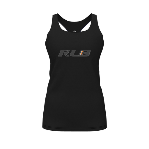 [CUS-DFW-RCBK-PER-BLK-FYS-LOGO2] Racerback Tank Top (Female Youth S, Black, Logo 2)