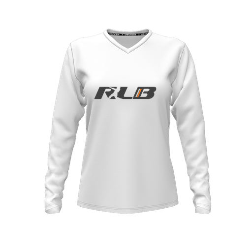 [FTLVCFWH-FYXS-LOGO2] Decker Comfort T-Shirt (Female Youth XS, White, V Neck, Logo 2, Long Sleeve)