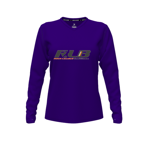 [CUS-DFW-TEES-CMF-VNK-LSL-PUR-FYXS-LOGO1] Comfort T-Shirt (Female Youth XS, Purple, V Neck, Logo 1, Long Sleeve)