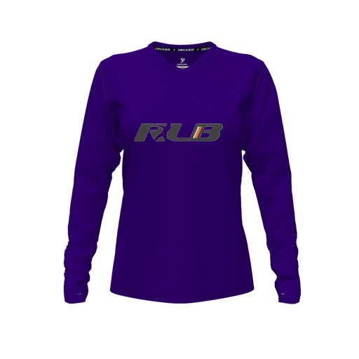 [CUS-DFW-TEES-CMF-VNK-LSL-PUR-FYXS-LOGO2] Comfort T-Shirt (Female Youth XS, Purple, V Neck, Logo 2, Long Sleeve)