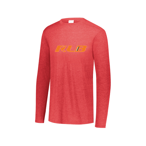 [FTLCUBRD-AXS-LOGO3] Decker Men's Tri-Blend T-Shirt - Long Sleeve (Adult XS, Red, Logo 3)