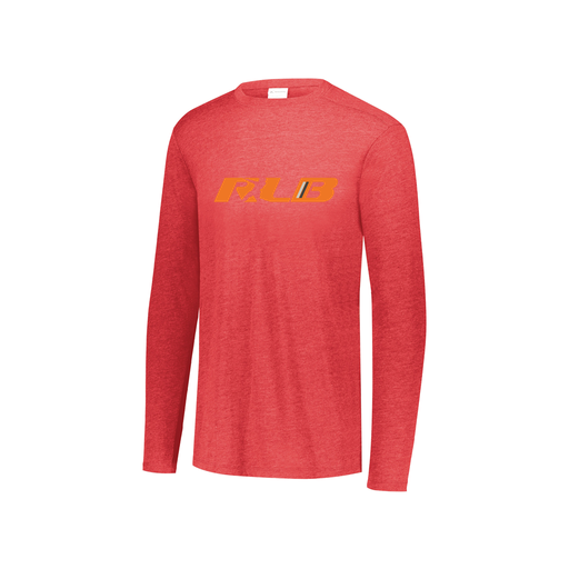 [FTLCUBRD-YS-LOGO3] Decker Youth Tri-Blend T-Shirt - Long Sleeve (Youth S, Red, Logo 3)